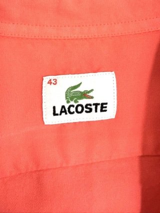 Lacoste Camicia Uomo 43 XL Salmone Cotone