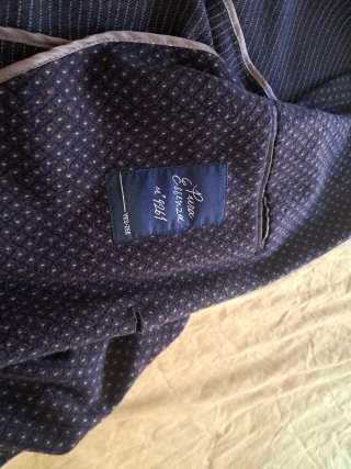 Americana italiana azul con estampado