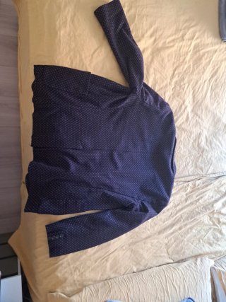 Americana italiana azul con estampado