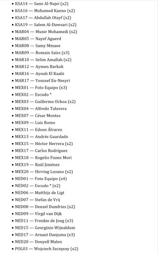 Cromos Qatar 2022
