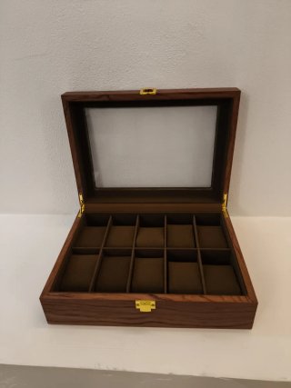 Scatola porta orologi lusso legno e oro
