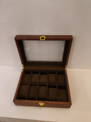 Scatola porta orologi lusso legno e oro