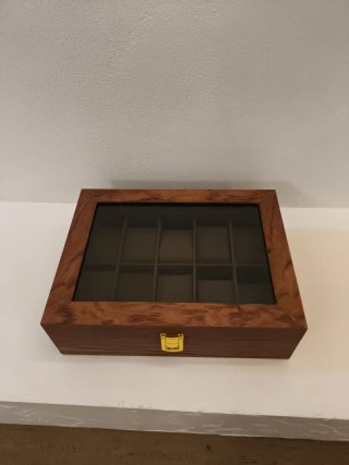 Scatola porta orologi lusso legno e oro