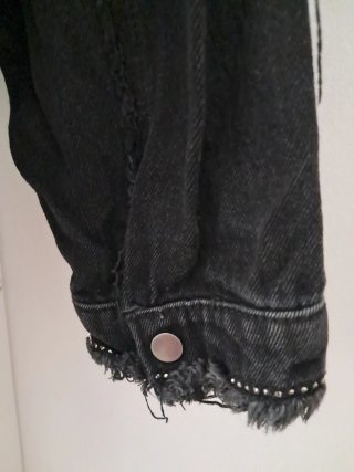 Chaqueta Zara negra flecos brillantes