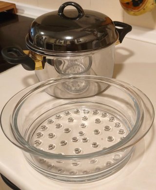 Cazuela vapor cristal regalo