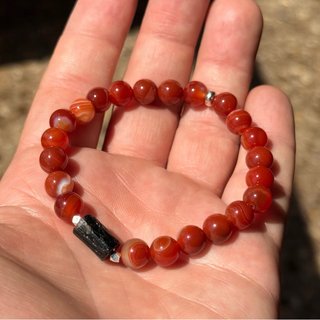 Pulsera Ágata y Turmalina Natural