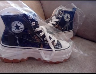 Botas Converse Tela Blancas y Negras (2 Pares)