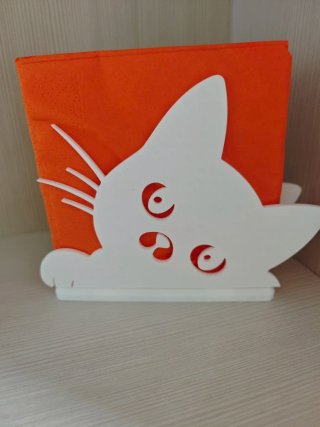 Portatovaglioli gattino bianco
