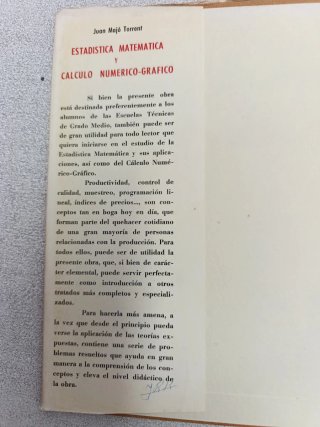 Libro antiguo de Estadística, editorial vicens-viv