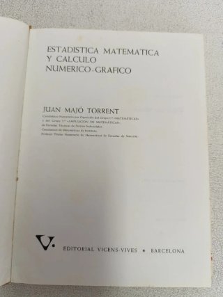 Libro antiguo de Estadística, editorial vicens-viv