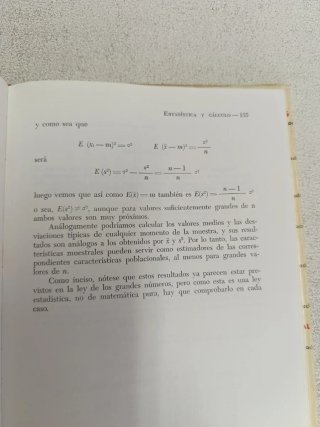 Libro antiguo de Estadística, editorial vicens-viv
