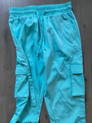 Pantalón cargo mujer turquesa
