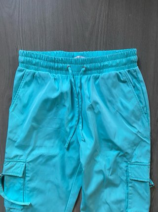 Pantalón cargo mujer turquesa