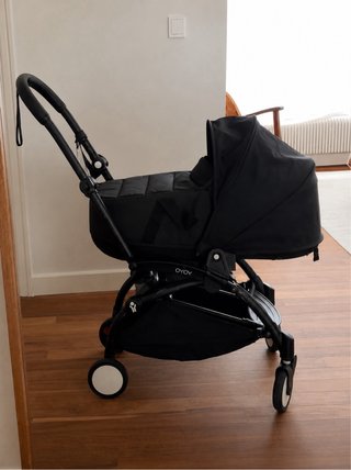 Capazo Bassinet Babyzen Yoyo Negro+Protector lluvi