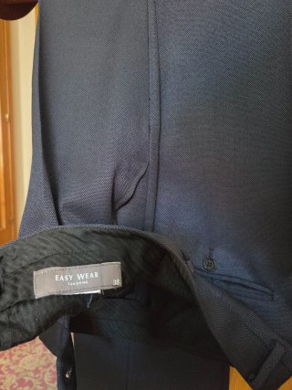 Traje Easy Wear azul marino tejido ojo de perdiz