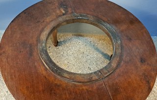 Mesa brasero antiguo S. XIX, sobre de caoba, conve