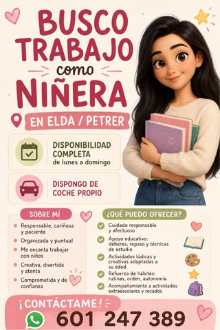 Niñera en Elda/Petrer
