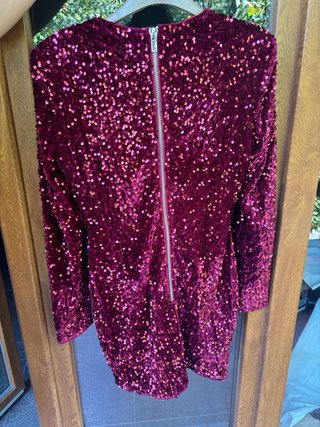Abito rosso paillettes velluto