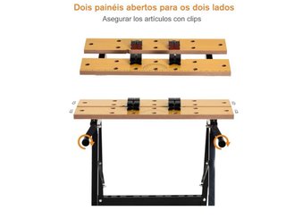 Mesa de carpintería plegable