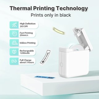Impresora Térmica Etiquetas Bluetooth Blanca