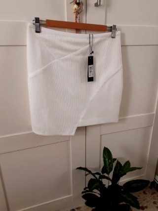 Falda asimétrica blanca Ikks