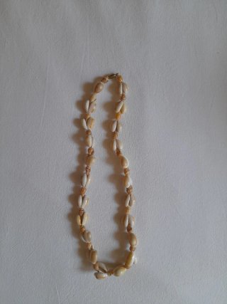 Collar de conchas beige y marrón