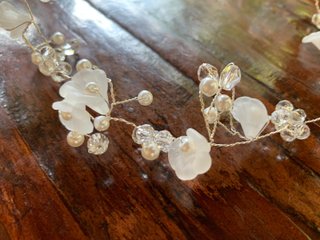 Diadema Novia Flores Perlas Cristal