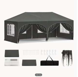 Carpa Plegable 6x3 Gris con Laterales NUEVA!!