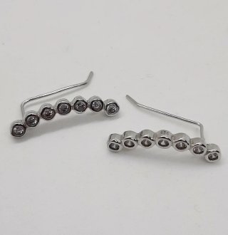 Pendientes plata trepadores circonitas 3.3cm