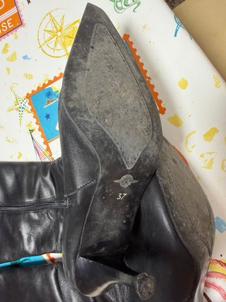 Botas piel altas negras tacón