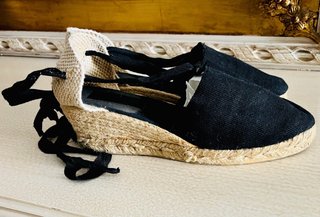 Cuñas negras con lazo Talla 40
