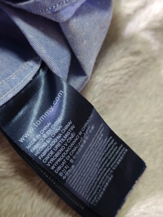 Camisa Azul Estampada Tommy Hilfiger