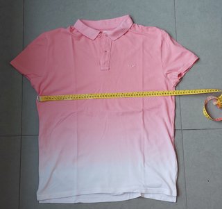 Polo manga corta degradado rosa y blanco