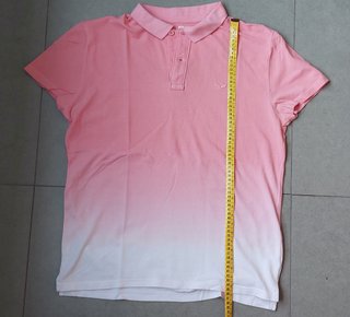 Polo manga corta degradado rosa y blanco
