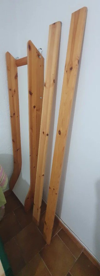 Cama alta madera + escalera + tobogán