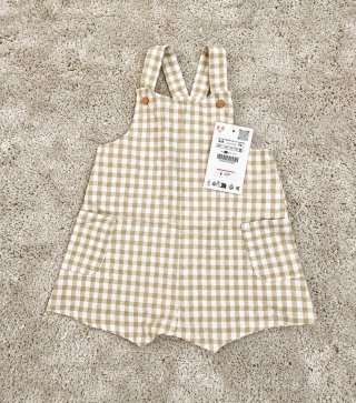 Pelele Zara cuadros bebé 6-9 meses