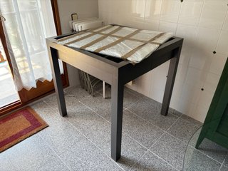 Mesa mostrador madera maciza 90x90x90