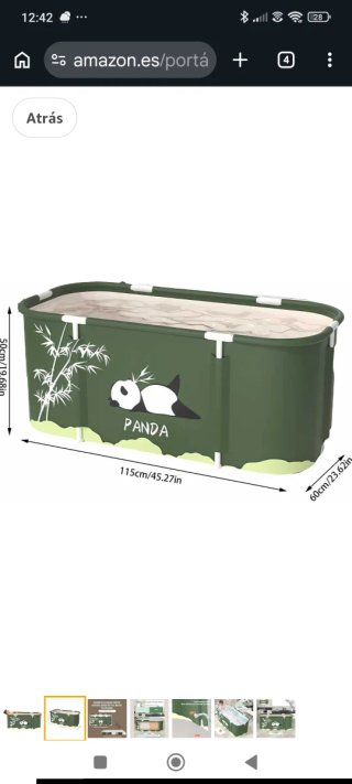 Bañera Plegable Panda 115cm