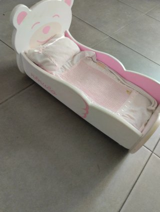Cuna Nenuco Madera Oso Rosa