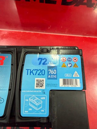 Batería Tudor TK720 AGM 72Ah 760A