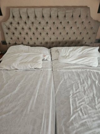 Cabecero 180cm Capitoné Beige grisaceo