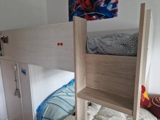 Litera Tren Madera Blanca y roble