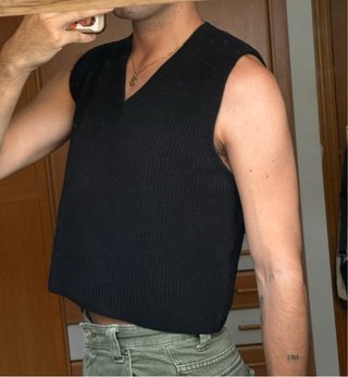Chaleco de punto Zara negro