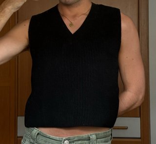 Chaleco de punto Zara negro