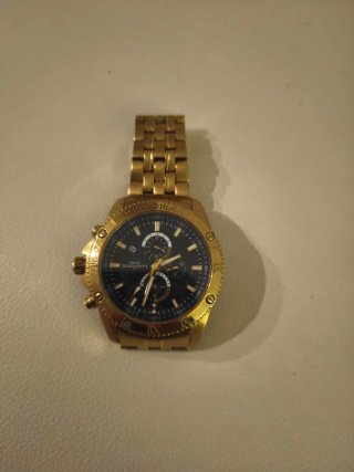 Reloj Lanscotte Cronógrafo Dorado Negro