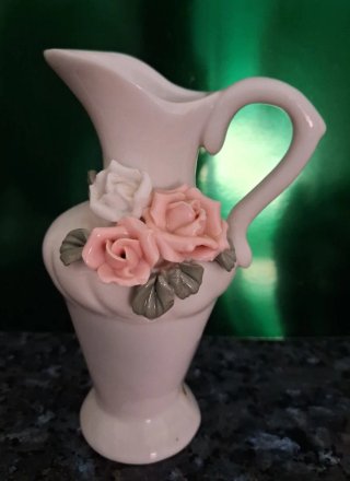 Jarrita decorativa porcelana flores