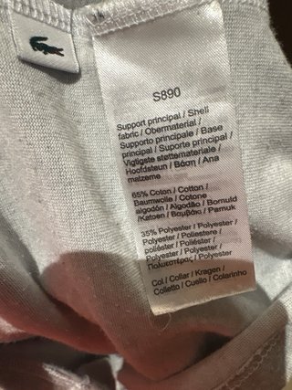 Camiseta Lacoste Talla 16 Gris Cocodrilo