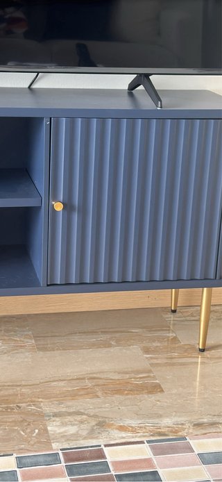 Mobile TV moderno blu/oro