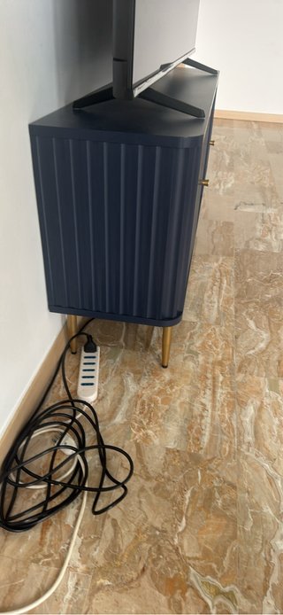 Mobile TV moderno blu/oro