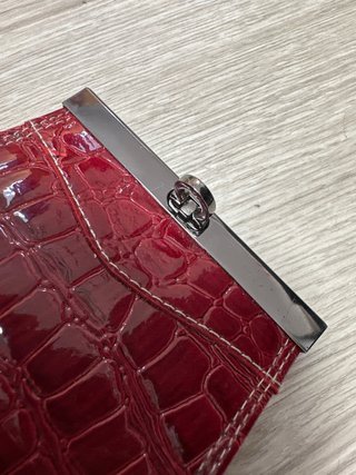 Cartera vintage piel cocodrilo roja